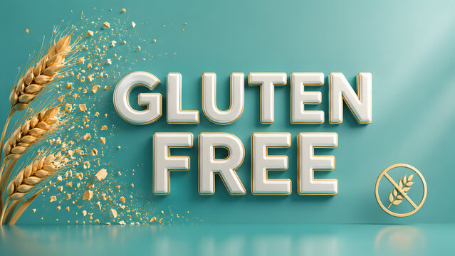 Gluten free food banner with wheat ears