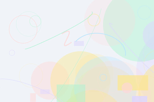 Soft light background with pastel overlapping geometric shapes, abstract