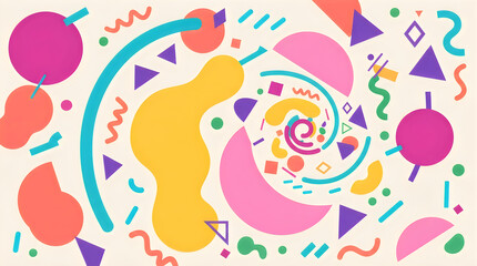 Naklejka premium Colorful abstract shapes and swirls design
