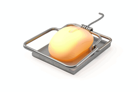 Cheese Bait on Metal Mousetrap.