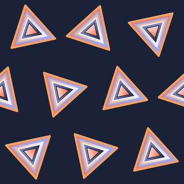 Seamless Geometric Triangle Pattern on Dark Navy Background