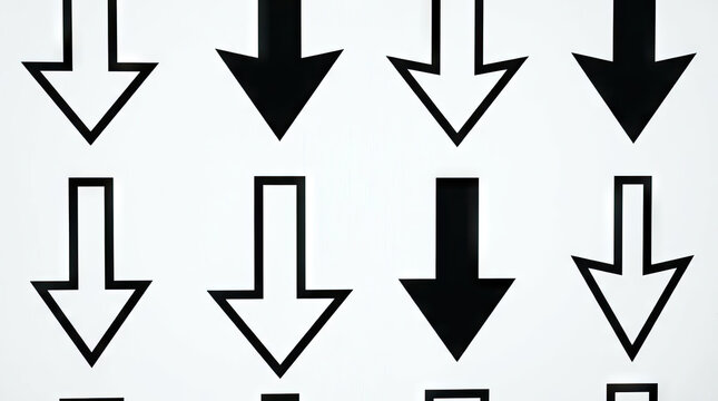 Black and white directional down arrow pattern.