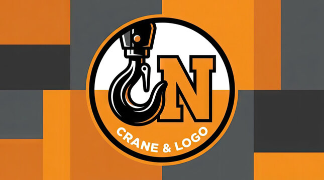 Industrial crane hook logo with letter N.