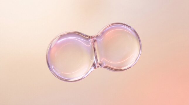 Glossy Pink Liquid Droplets Merging on Pastel Background