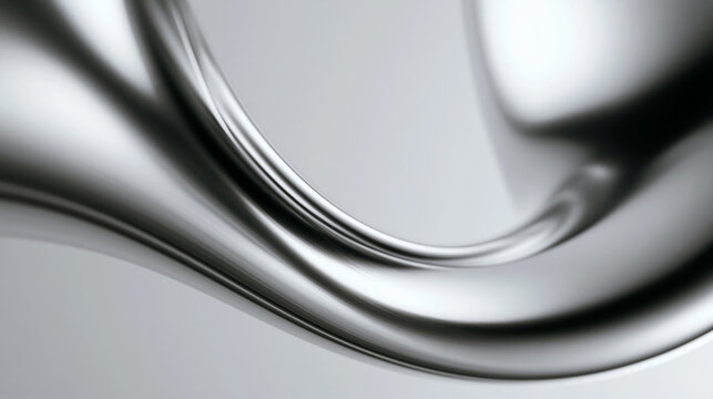 Abstract Fluid Silver Metallic Wave Texture Background