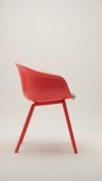red plastic chair