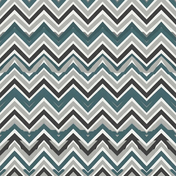 Seamless modern teal and gray chevron pattern