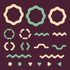 Naklejka premium Safari animal and savanna icon set