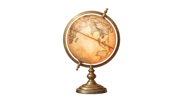 Vintage Globe Lamp Aged Texture Brass Base &mdash; Amber Warm Decor Detailed Vector