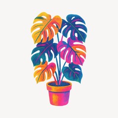 Fototapeta premium Vibrant tropical plant illustration.