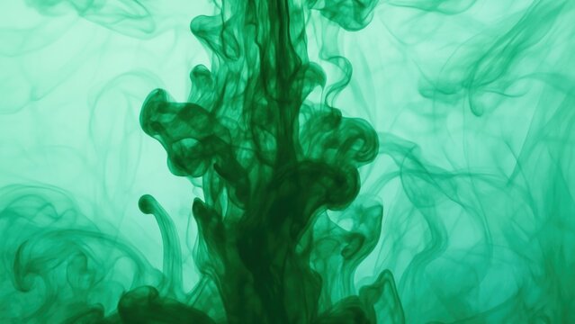 Vibrant swirling green ink underwater wallpaper