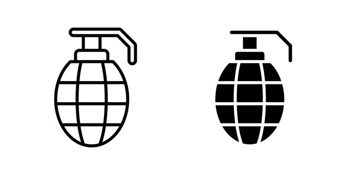 Hand grenade icon collection for UX