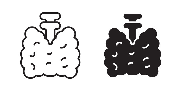 Thyroid gland icon editable elements collection