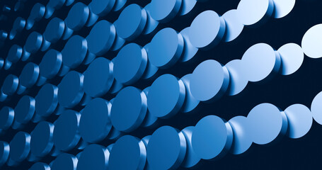 Fototapeta premium 3d abstract glossy dots layer with blue light illustration for 4k wallpaper