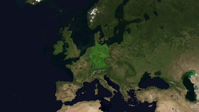 Map animation zoom to Germany, country highlighted in green