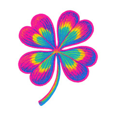 Naklejka premium PNG Vibrant psychedelic four-leaf clover