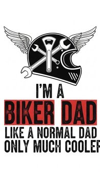 Biker Dad Graphic Design with Tools and Wings.