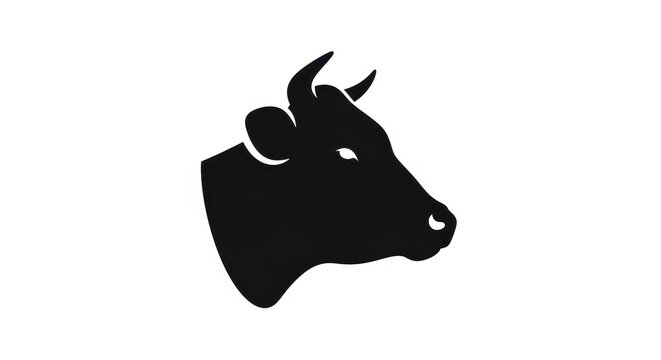 Black and white silhouette of a bull head profile.