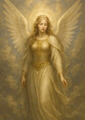 Fototapeta premium Ethereal angelic figure with wings.
