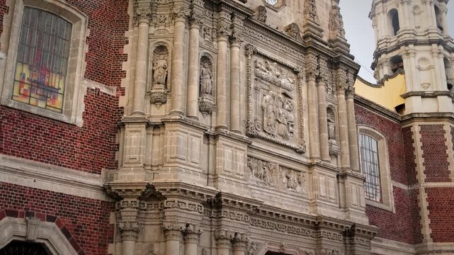 Church Of San Bernardo Mexico City Baroque Red Tezontle Facade