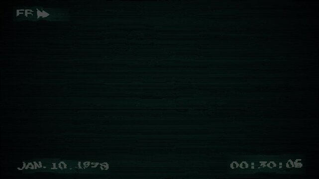 Vintage vhs fast forward artifacts effect overlay, Old damaged vhs fast forward Glitches error from an old tape pause. 4k video