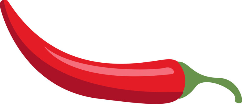 Fresh red chili pepper icon isolated on white background, hot spicy vegetable food ingredient