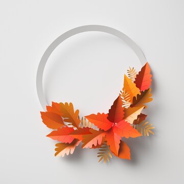 Autumn Floral Circle Frame