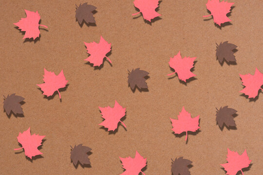 Pink Autumn Leaf Pattern