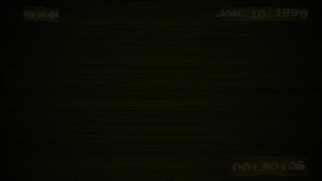 REW REWIND - VHS Playback Screen Overlay with Timecode. Tracking Errors Periodic distortion at frame edges common in magnetic tape playback. 4k video