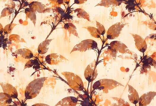 Autumn Floral Watercolor Background