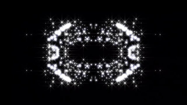 Magic glitter sparkling star line trail, luxury white glitter sparkles, fairy dust wand motion, twinkling stars shine animation twinkling glitter stars line animation shining on black background. 4k