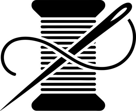 Spool with needle icon vector. Vector Illustration
