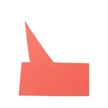 Abstract pink geometric arrow shape on black background, bright pink color block