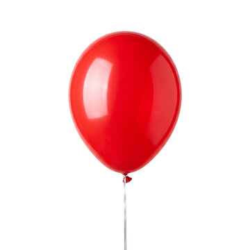 Single Red Balloon Isolated Transparent Background