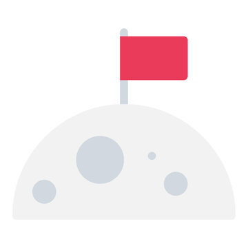 moon landing flat icon