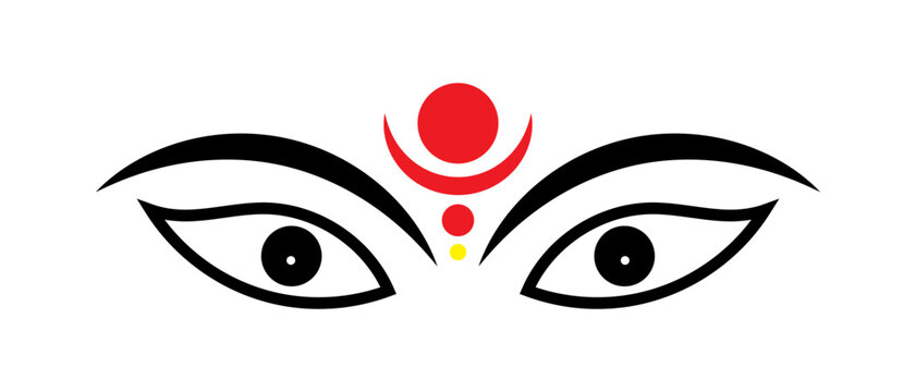 Goddess Durga Icon face, maa Durga Icon, lord of Durga, devi Durga face Icon, face icon of devi Durga and Navaratri,
