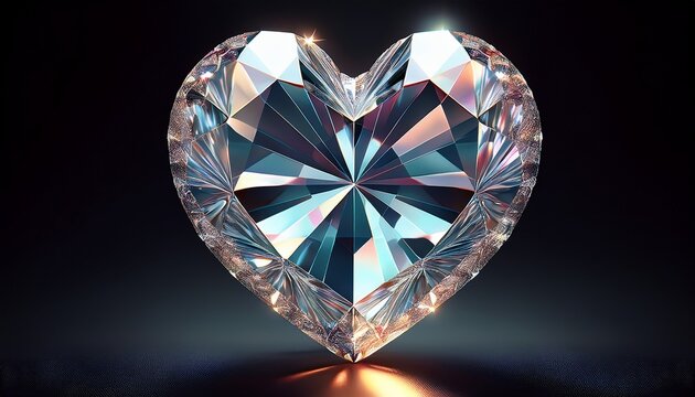 heart shaped diamond shining on black background luxury crystal background rare brilliant gift diamond expensive design minimal cut elegant gemstone sparkly faceted heart
