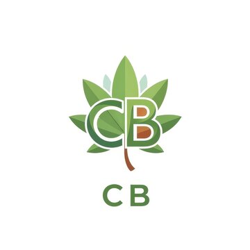 Cannabis leaf logo with CB initials design.