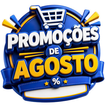 August 3D Promotional Sale Badges and Labels Collection
