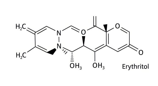 Chemical Structure of Erythritol Molecule Diagram.