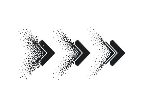 A black and white image of three arrows isolated on transparent background