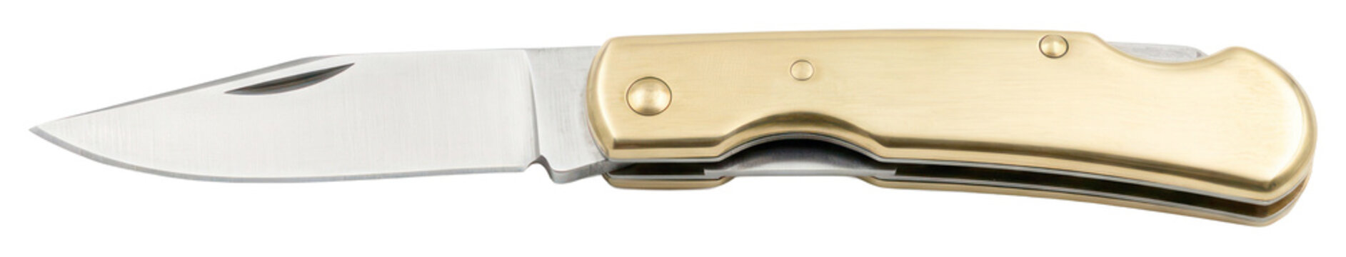 Folding Pocket Knife with Brass Handle