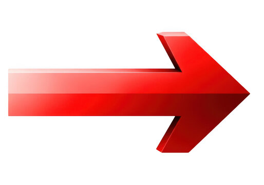 A large red arrow pointing to the right isolated on transparent background