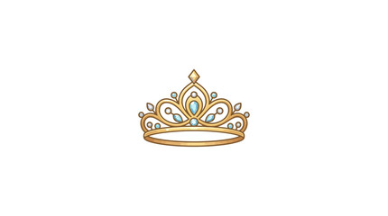 Golden tiara adorned with precious gemstones sparkles brilliantly as a symbol of royalty. © nuryadin