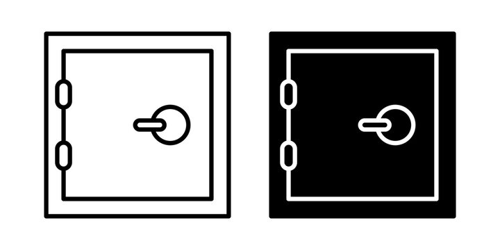Safe locker icon solid pictograms series