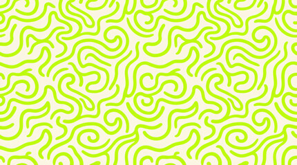 Fototapeta premium Green Abstract Wavy Line Pattern Seamless Geometric Texture Background