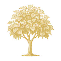 Naklejka premium PNG Golden tree illustration art