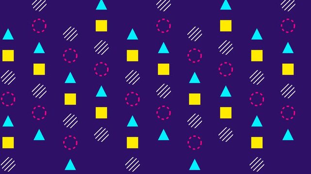 Dynamic Vertical Scrolling Colorful Geometric Shapes Motion Background