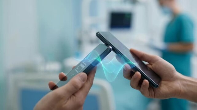 Peer to peer NFC transfer peer nfc transfer smartphone mobile clinic