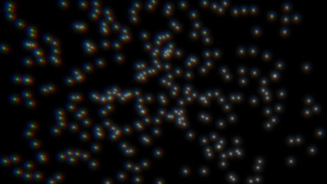 Light particles exploding expanding and floating on screen